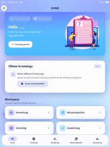 Startseite der SGA-App (Screenshot)